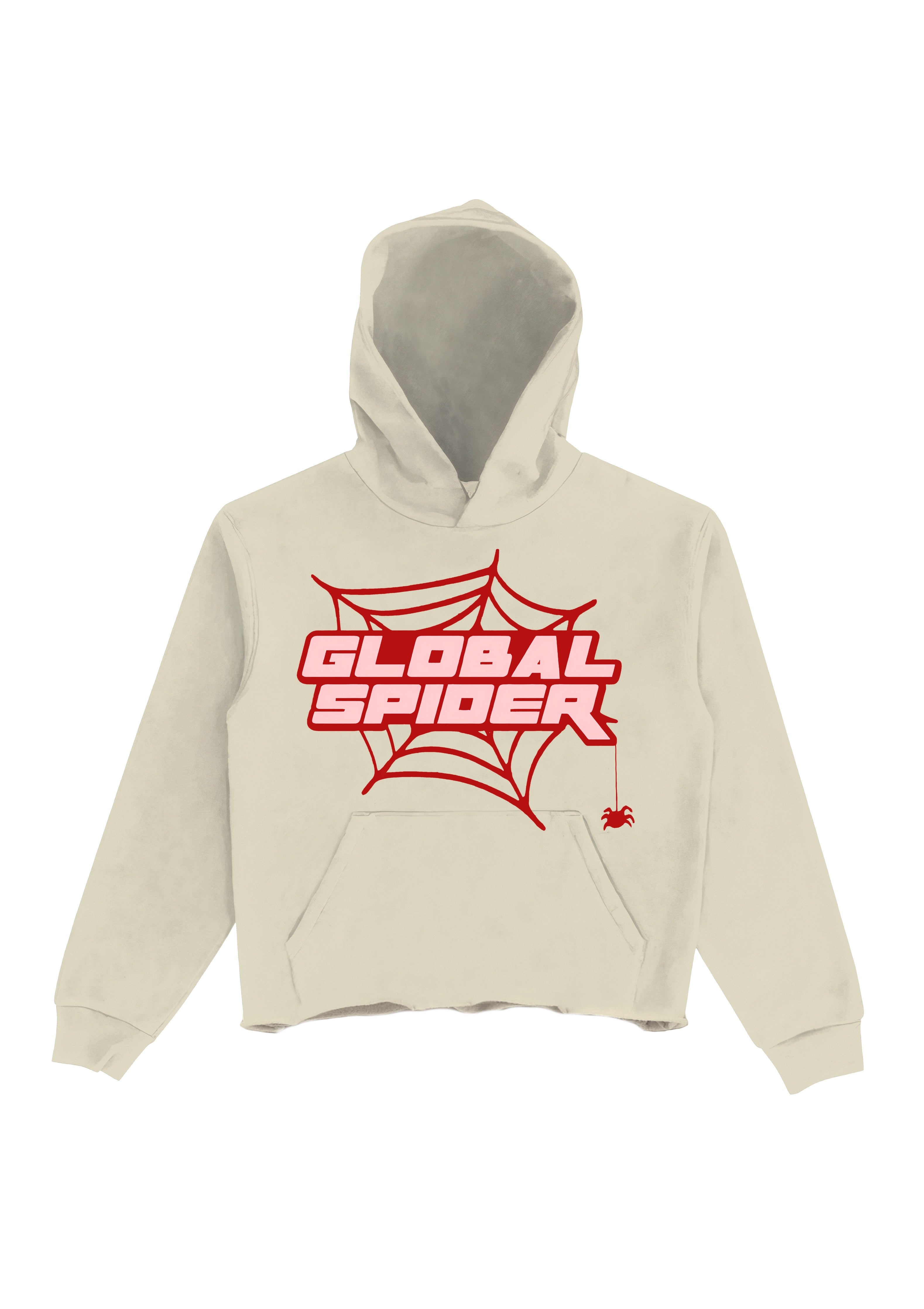 GLOBAL SPIDER PUFF PRINT HOODIE - CREAM