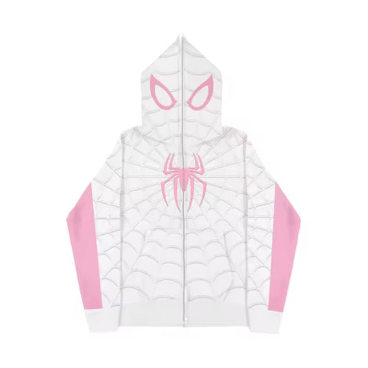 Spider-Web Pink Zip-up