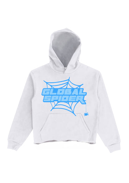 GLOBAL SPIDER PUFF PRINT HOODIE - WHITE